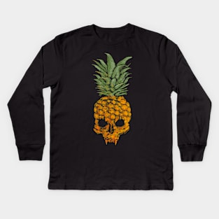 Pineapple Skull Kids Long Sleeve T-Shirt